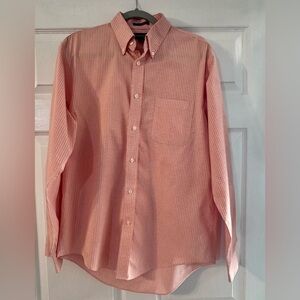 Lands' End Men's Casual Orange Plaid Shirt